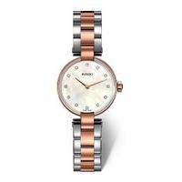 Rado Coupole quartz ladies\' steel and rose gold bracelet watch