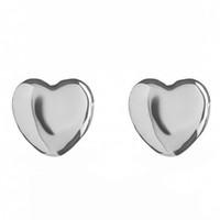 Rachel Galley Sterling Silver Amore Plain Heart Earrings