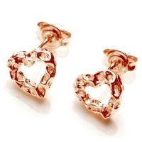 Rachel Galley Rose Gold Plated Small Love Heart Stud Earrings H401RG