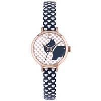 radley ladies rose gold plated blue heart strap watch ry2378