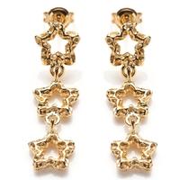 rachel galley gold plated triple star drop earrings s401yg