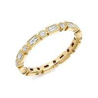 Raphael 18ct Gold and 0.60ct Round and Baguette Diamond Full Eternity Ring