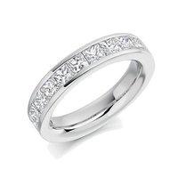 Raphael Platinum and 2.00ct Princess Cut Diamond Half Set Eternity Ring