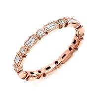 Raphael 18ct Rose Gold and 0.60ct Round and Baguette Diamond Full Eternity Ring