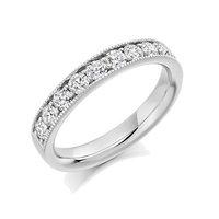 Raphael Platinum and 0.75ct Round Brilliant Cut Diamond Half Set Eternity Ring