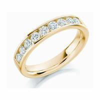 Raphael 18ct Yellow Gold and 0.70ct Round Brilliant Diamond Half Set Eternity Ring