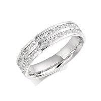 Raphael Platinum and 0.75ct Princess Cut Diamond Double Band Eternity Ring