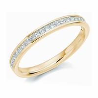 Raphael 18ct Yellow Gold and 0.33ct Princess Cut Diamond Half Set Eternity Ring