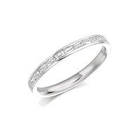 raphael platinum and 030ct baguette cut diamond half set eternity ring