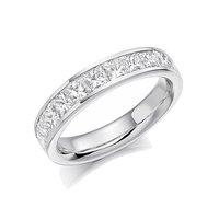 Raphael Platinum and 1.50ct Princess Cut Diamond Half Set Eternity Ring
