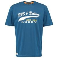 rbs six nations heritage script print t shirt washed blue