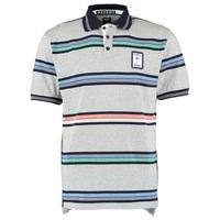 RBS Six Nations Classic Striped Jersey Polo Shirt - Grey Marl