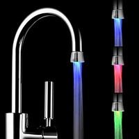 RC-F1101 Mini Stylish Water Stream Temperature Sensor Luminous LED Light Faucet Light (Plastic, Chrome Finish)