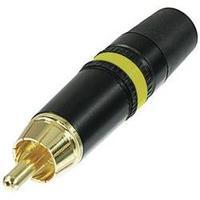 RCA connector Plug, straight Number of pins: 2 Black, Yellow Rean AV NYS 373-4 1 pc(s)