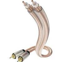 RCA Audio/phono Cable [2x RCA plug (phono) - 2x RCA plug (phono)] 0.75 m Transparent gold plated connectors Inakustik