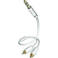 RCA / Jack Audio/phono Cable [2x RCA plug (phono) - 1x Jack plug 3.5 mm] 5 m White gold plated connectors Inakustik