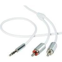 RCA / Jack Audio/phono Cable [2x RCA plug (phono) - 1x Jack plug 3.5 mm] 0.80 m White SuperSoft sheath SpeaKa Profession