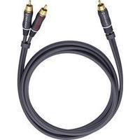 RCA Audio/phono Y cable [2x RCA plug (phono) - 1x RCA plug (phono)] 3 m Anthracite gold plated connectors Oehlbach