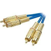 RCA Audio/phono Cable [2x RCA plug (phono) - 2x RCA plug (phono)] 0.50 m Blue gold plated connectors SpeaKa Professional