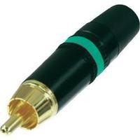RCA connector Plug, straight Number of pins: 2 Black, Green Rean AV phono plugs 1 pc(s)