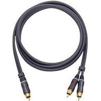 RCA Audio/phono Y cable [2x RCA plug (phono) - 1x RCA plug (phono)] 2 m Anthracite gold plated connectors Oehlbach