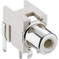 rca connector socket horizontal mount white lumberg 1553 02 weiss 1 pc ...