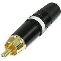 RCA connector Plug, straight Number of pins: 2 Black, White Rean AV NYS 373-9 1 pc(s)