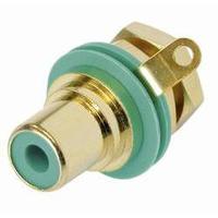 RCA connector Socket, vertical vertical Number of pins: 2 Green Rean AV NYS367-5-CON 1 pc(s)