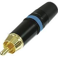 RCA connector Plug, straight Number of pins: 2 Black, Blue Rean AV phono plugs 1 pc(s)