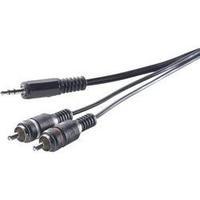 RCA / Jack Audio/phono Cable [2x RCA plug (phono) - 1x Jack plug 3.5 mm] 5 m Grey SpeaKa Professional