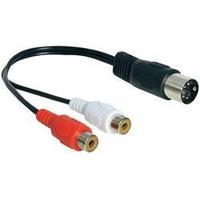RCA / DIN connector Audio/phono Cable [1x Diode plug 5-pin (DIN) - 2x RCA socket (phono)] 0.20 m Black Delock