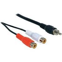 RCA Audio/phono Cable [2x RCA plug (phono) - 1x RCA socket (phono)] 0.20 m Black Delock