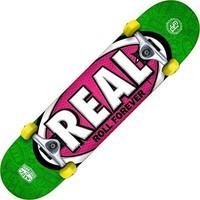 real oval tones md greenpurple complete skateboard 775inch