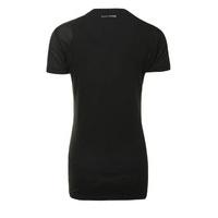 Reebok Womens EasyTone Double Layer Black Fitness Short Sleeve Top Size S