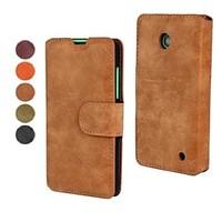 Retro Scrub PU Leather Full Body Cover with Stand and Card Slot for Nokia Lumia 630(Assorted Color)