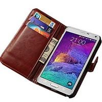 Retro PU Leather Wallet Case for Samsung Galaxy Note 4 N9100