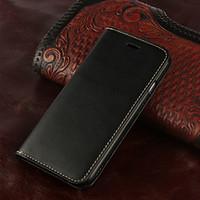 retro genuine leather flip cover wallet card slot case stand for iphon ...