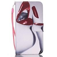 red lips pu leather wallet hand strap phone case for samsung galaxy s3 ...