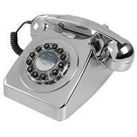 retro telephone 746 in brushed chrome