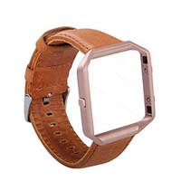 Retro Genuine Leather WatchBand Wrist Strap Bracelet Frame for Fitbit Blaze