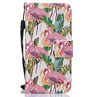 Red-crowned Flamingos PU Leather Wallet Case for Iphone 5 5s 5se 6 6s 6Plus 6sPlus