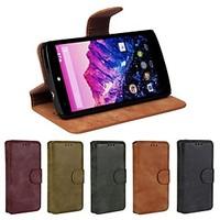 Retro Scrub PU Leather Full Body Cover with Stand and Card Slot for LG Nexus 5 E980 (Assorted Color)