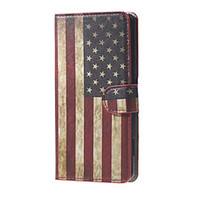 Retro American Flag Pattern Leather Stand Cover Case with Card Slots for Huawei Y5 Y560