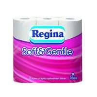 regina soft and gentle toilet rolls white 9 rolls