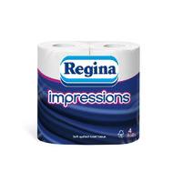 Regina Impressions Toilet Rolls White - 4 Pack
