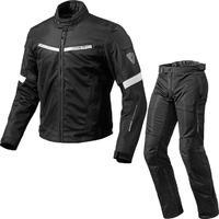 Rev It Airwave 2 Motorcycle Jacket & Trousers Black White Kit