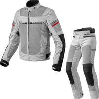 Rev It Tornado 2 Motorcycle Jacket & Trousers Black Silver Kit