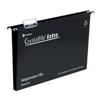 Rexel Crystalfile Extra Suspension File Polypropylene 50mm Foolscap Black