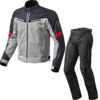 Rev It Airwave 2 Motorcycle Jacket & Trousers Silver Red Black Kit