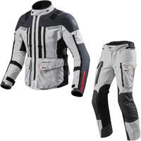 Rev It Sand 3 Motorcycle Jacket & Trousers Silver Anthracite Kit